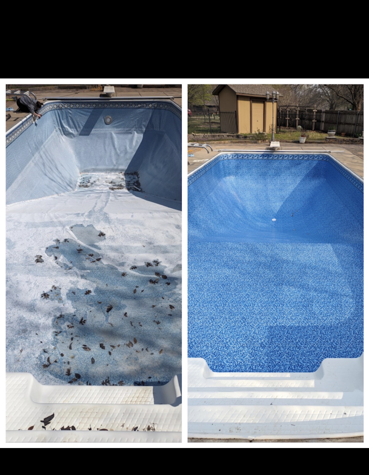Winter cover off — new liner reveal