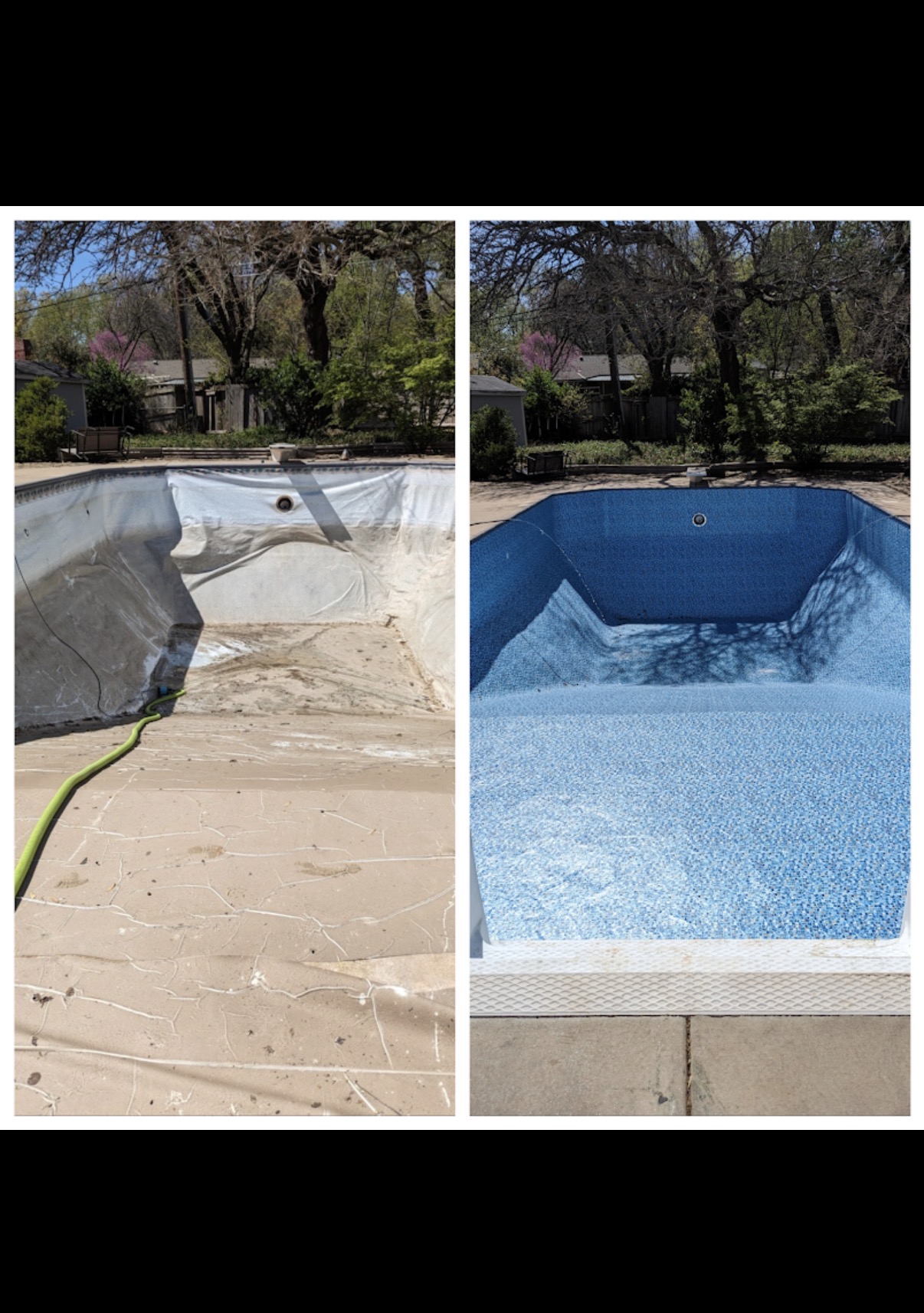 Liner replacement, before & after